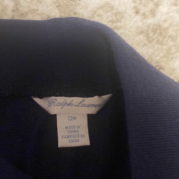 Ralph Lauren navy zip up hoodie with sweat pants size 12 months - Picture 5 of 5
